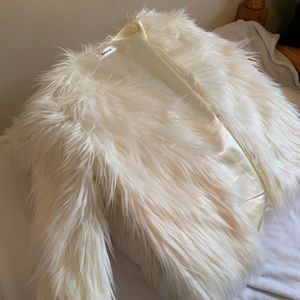 Long sleeve faux fur jacket